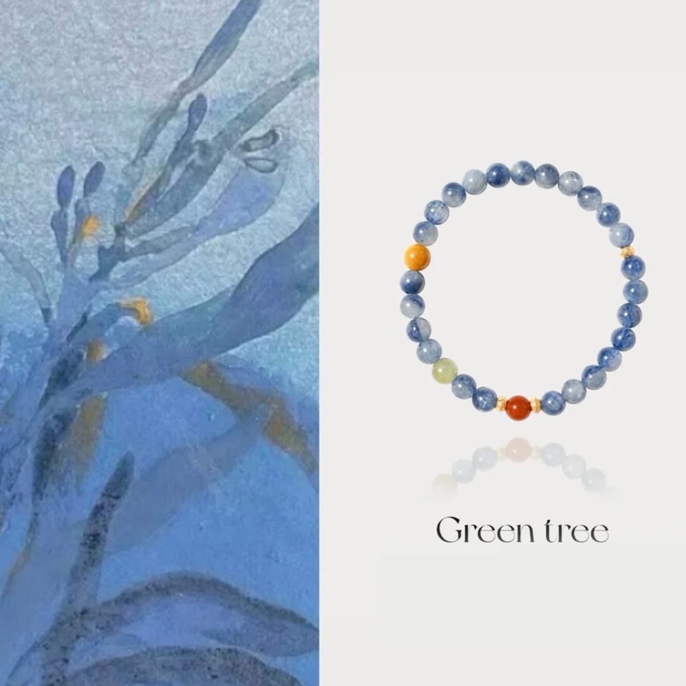 Blue and Orange Beaded Bracelet